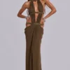 6AM Cut Out Maxi Dress in Moss
