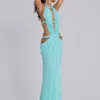 6AM Cut Out Maxi Dress in Turquoise