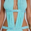 6AM Cut Out Maxi Dress in Turquoise