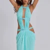 6AM Cut Out Maxi Dress in Turquoise