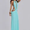 6AM Cut Out Maxi Dress in Turquoise