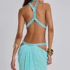 6AM Cut Out Maxi Dress in Turquoise