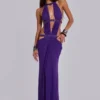 6AM Cut Out Maxi Dress in Violet