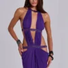 6AM Cut Out Maxi Dress in Violet