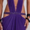 6AM Cut Out Maxi Dress in Violet