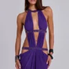 6AM Cut Out Maxi Dress in Violet