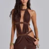6AM Cut Out Mini Dress in Cocoa