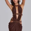6AM Cut Out Mini Dress in Cocoa