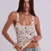 Addison Sequin Vest Top in Sand
