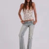 Addison Sequin Vest Top in Sand