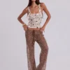 Addison Sequin Vest Top in Sand