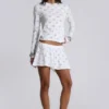 Aerea Burnout Polkadot Mini Skirt