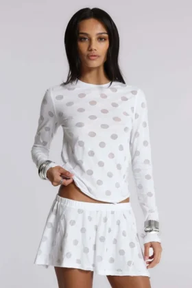 Aerea Burnout Polkadot Mini Skirt