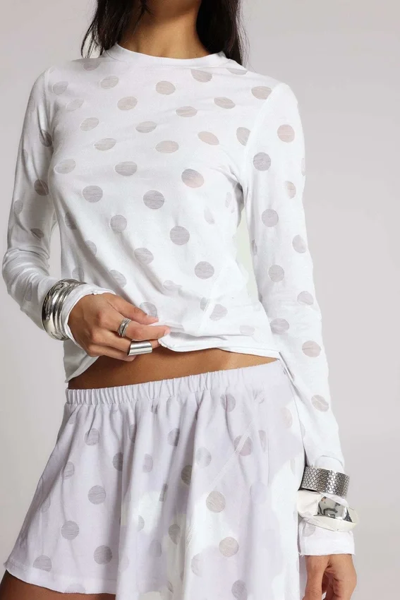 Aerea Burnout Polkadot Mini Skirt