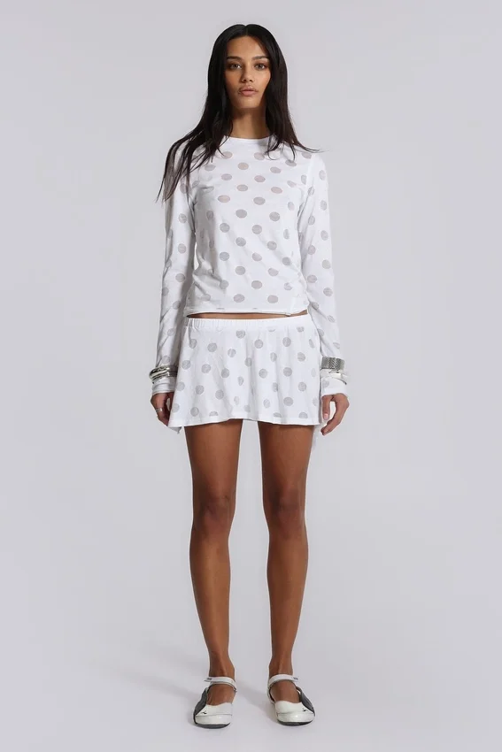 Aerea Burnout Polkadot Mini Skirt