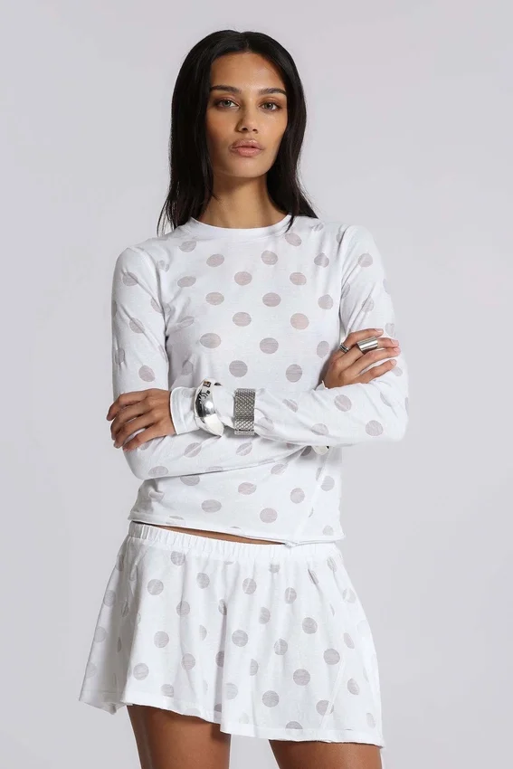Aerea Burnout Polkadot Mini Skirt