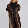 Agyness Brown Faux Fur Coat