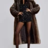 Agyness Brown Faux Fur Coat