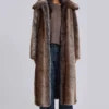Agyness Brown Faux Fur Coat