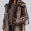 Agyness Brown Faux Fur Coat
