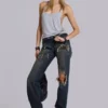 Aleya Beaded Top in Grey Marl