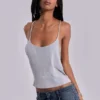 Aleya Beaded Top in Grey Marl