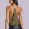 Aleya Beaded Top in Khaki