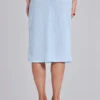 Alysa Airtex Midi Skirt in Turquoise