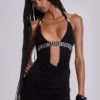 Anora Cut-Out Mini Dress in Black