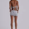 Anora Cut-Out Mini Dress in Grey Marl
