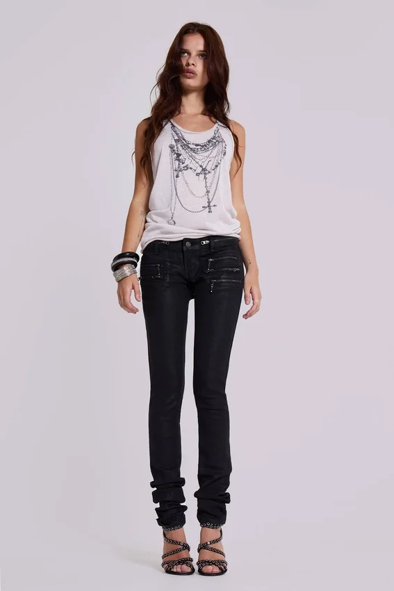 Ardor Coated Low Rise Skinny Jeans