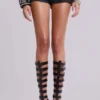 Ardor Coated Mini Denim Shorts in Black