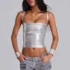 Ardor Coated Mini Denim Shorts in Silver