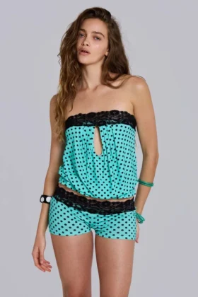 Ashlee Polkadot Lace Mini Shorts