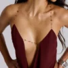 Asteria Backless Cowl Top in Burgundy