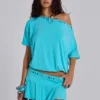 Azurae Studded Backless Top