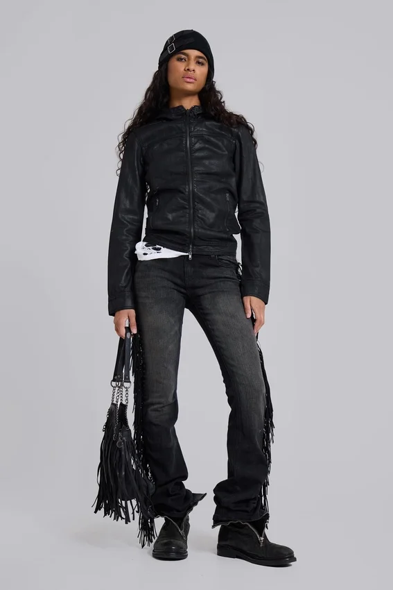 Bedrock Waxed Hooded Denim Jacket