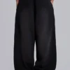 Black Baggy Cuffed Monster Joggers