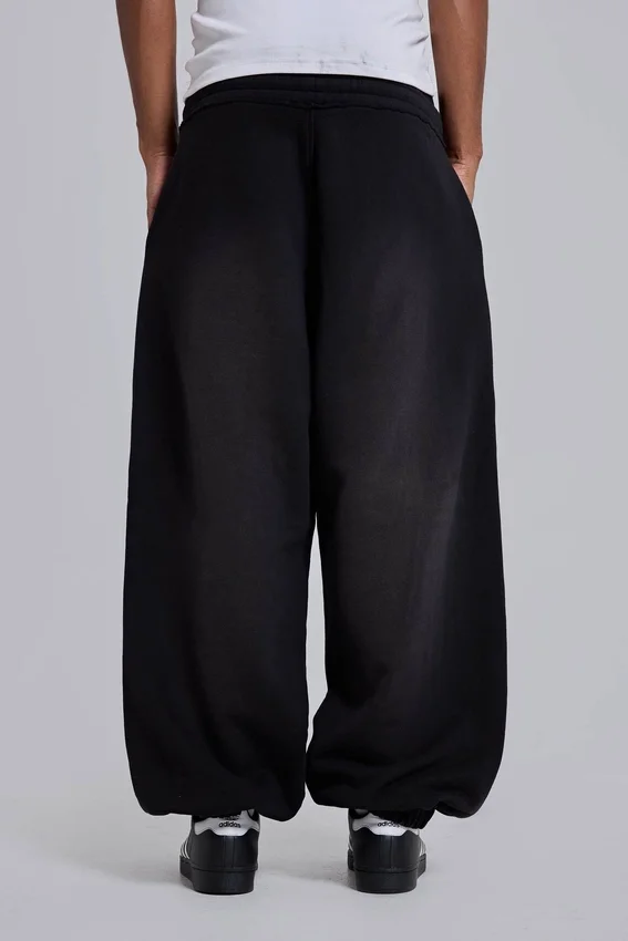 Black Baggy Cuffed Monster Joggers