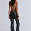 Black Carbon Black Studded Drift Bootcut Pants
