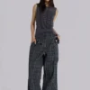 Black Check Goliath Suit Trousers