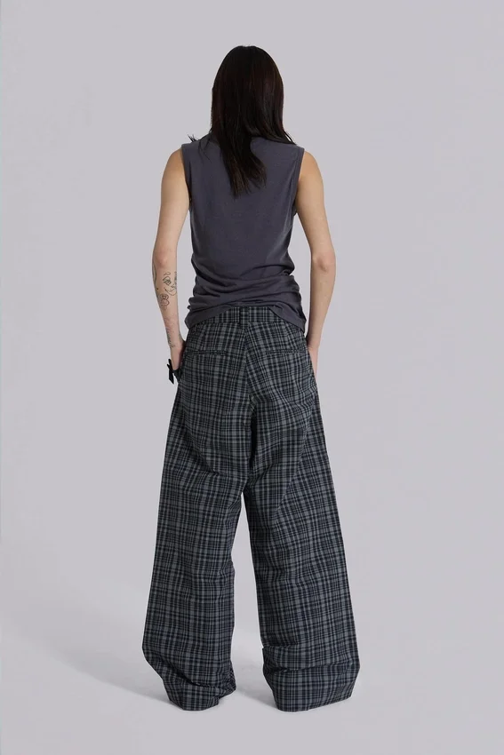 Black Check Goliath Suit Trousers