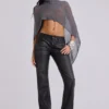 Black Cooper PU Bootcut Jeans