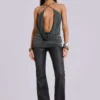 Black Cooper PU Bootcut Jeans