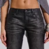 Black Cooper PU Bootcut Jeans