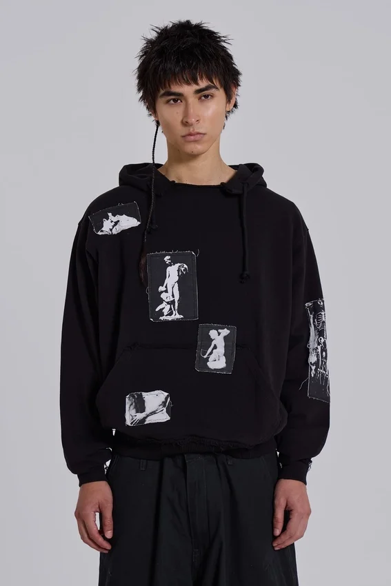 Black Devoted Patch Hoodie