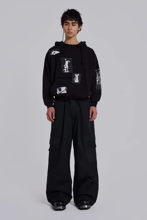 Black Devoted Patch Hoodie