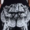 Black Gothic Print Baggy Monster Joggers