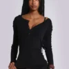 Black Haze Henley Top