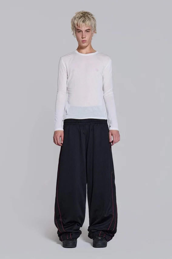 Black Mesh Vapor Tracksuit Bottoms